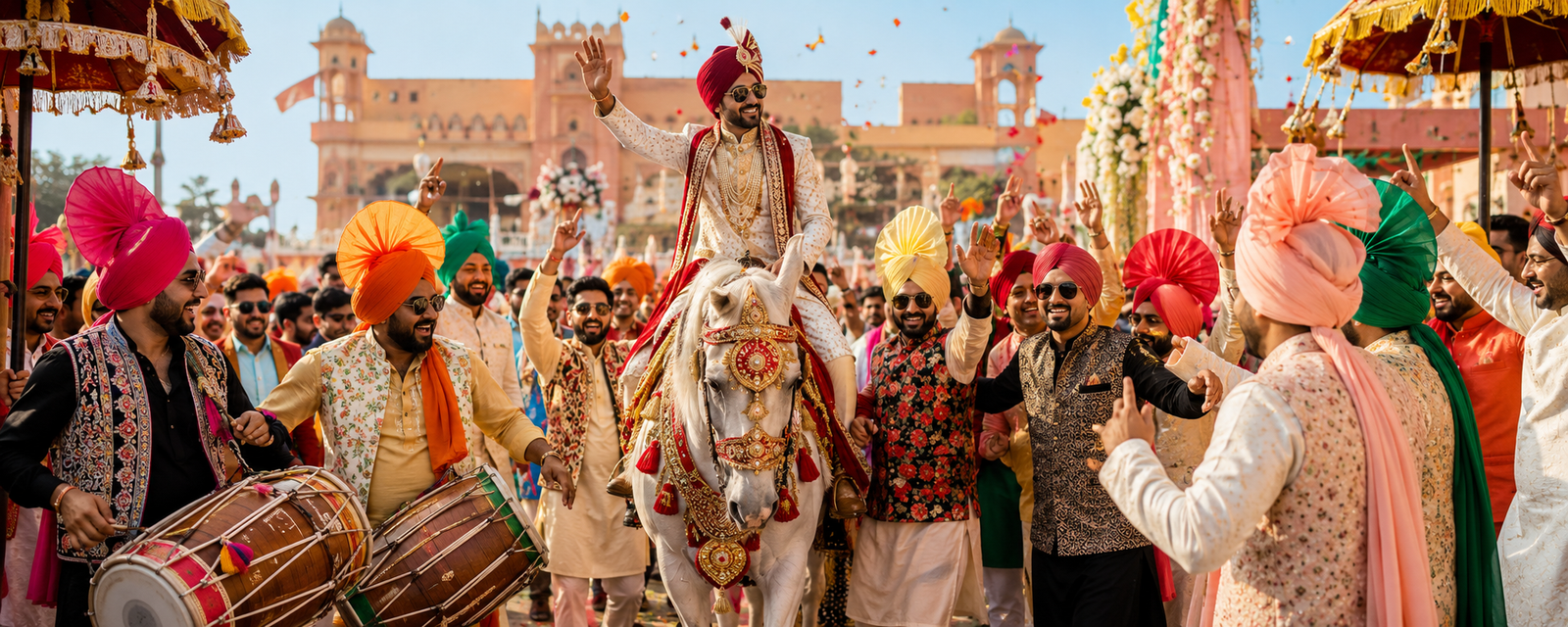Grand Indian Wedding Baraat Procession